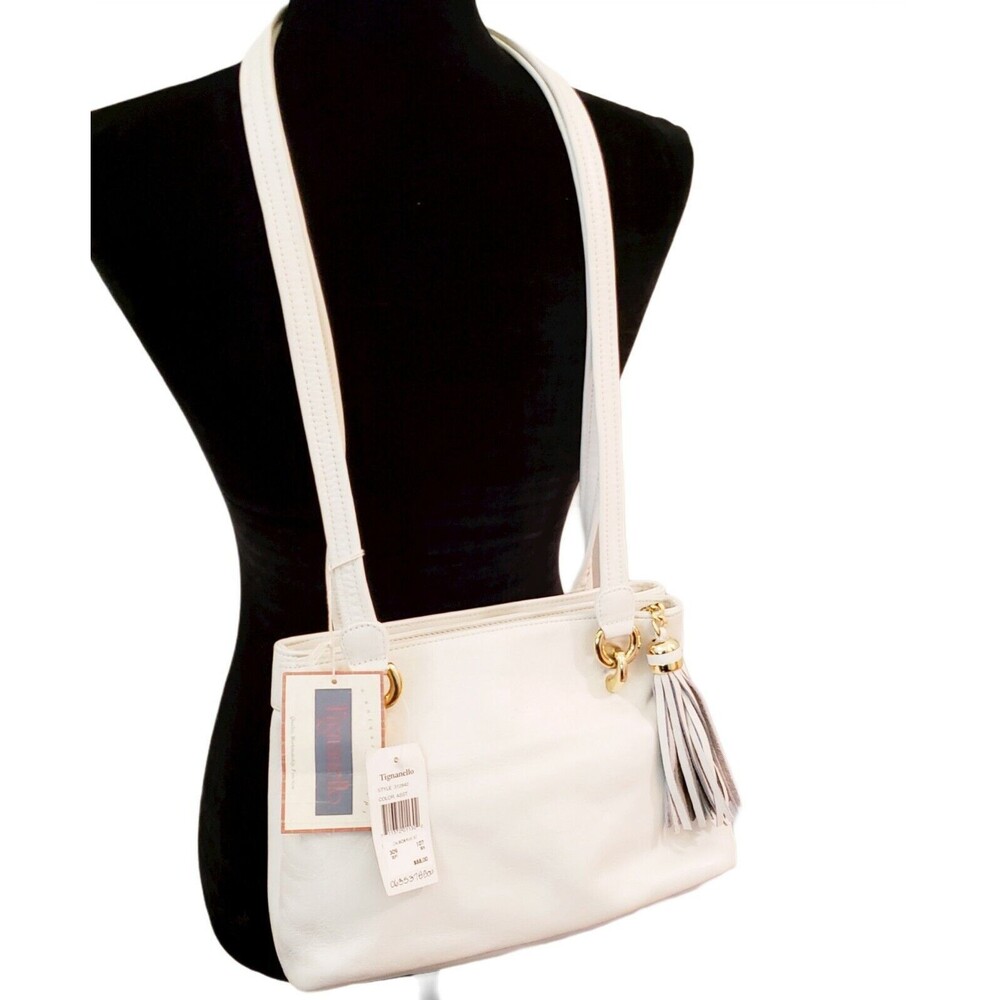 Tignanello Leather Tassel Purse Shoulder Bag Crossbody New